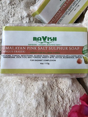 4oz Himalayan Pink Salt Sulfur Soap
